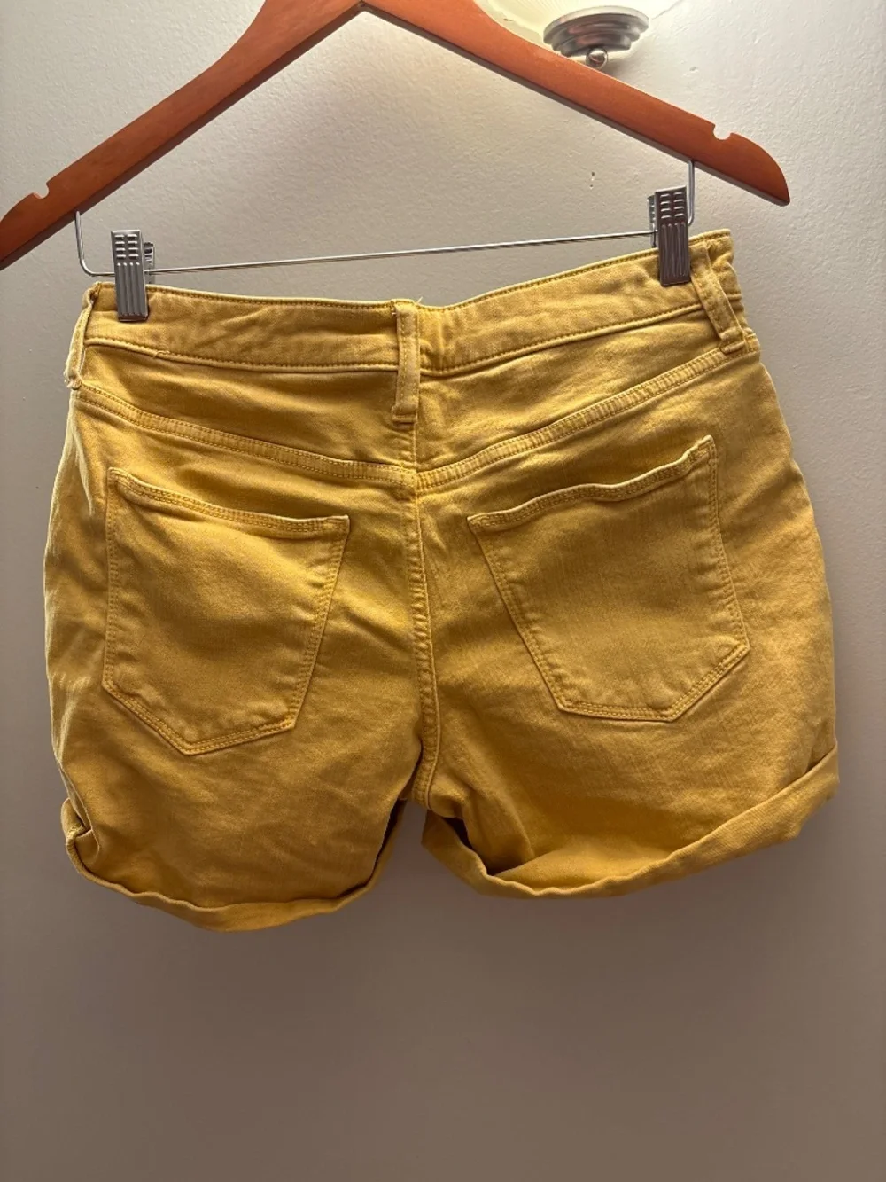 High Rise Midi Universal Thread shorts- Mustard yellow